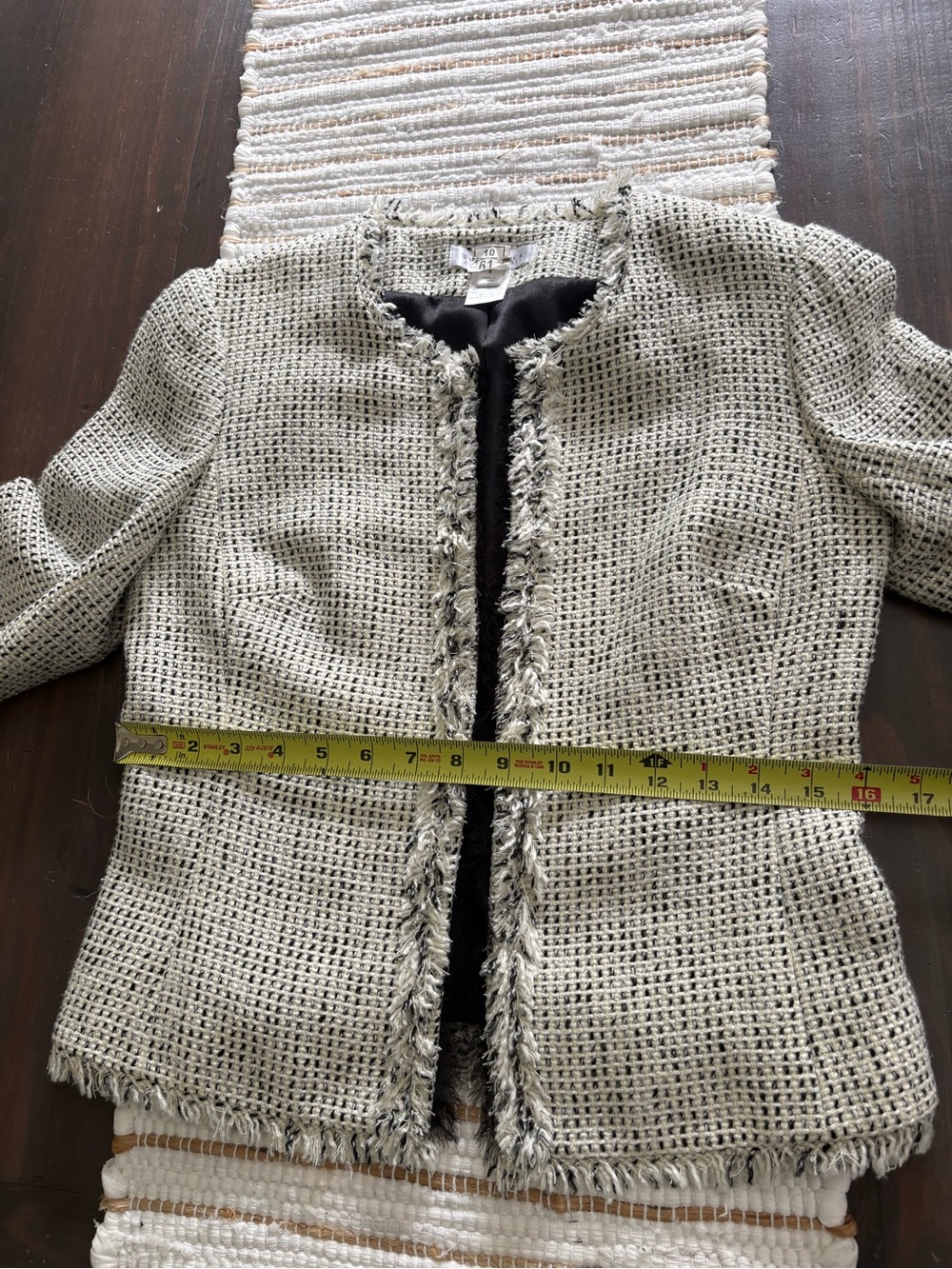 White House Black Market tweed fringe blazer - Picture 5 of 7